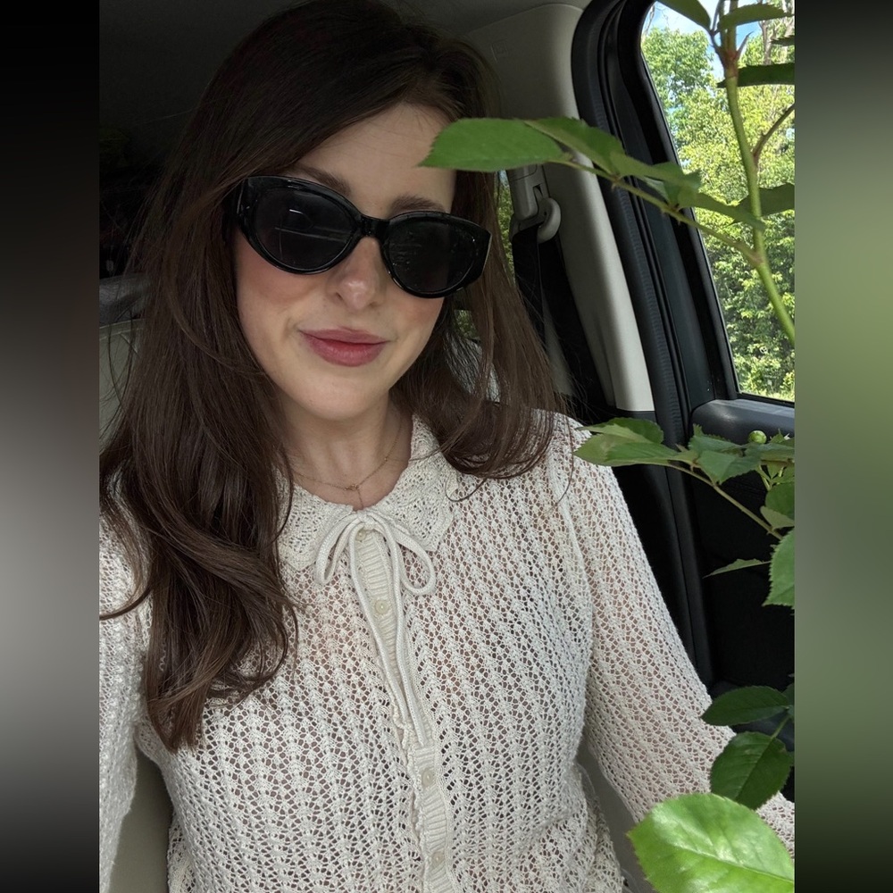 Gap x doen linen blend pointelle cardigan